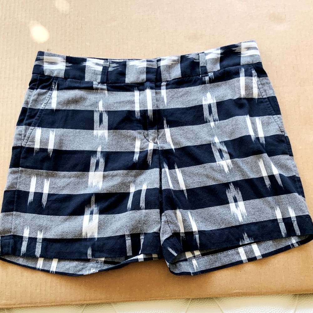 Loft Blue White Patterned Shorts - image 1